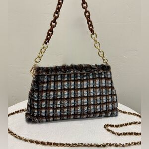 Unique RexâRabbit Fur Handmade Push Lock Frame Clutch Bag, Crossbody Bag